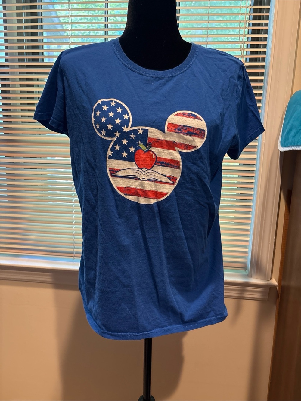 American flag Mickey Mouse Teacher Education T‑Shirt